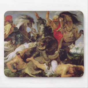 Hippopotamus and Crocodile Hunt, c.1615-16 Mouse Pad