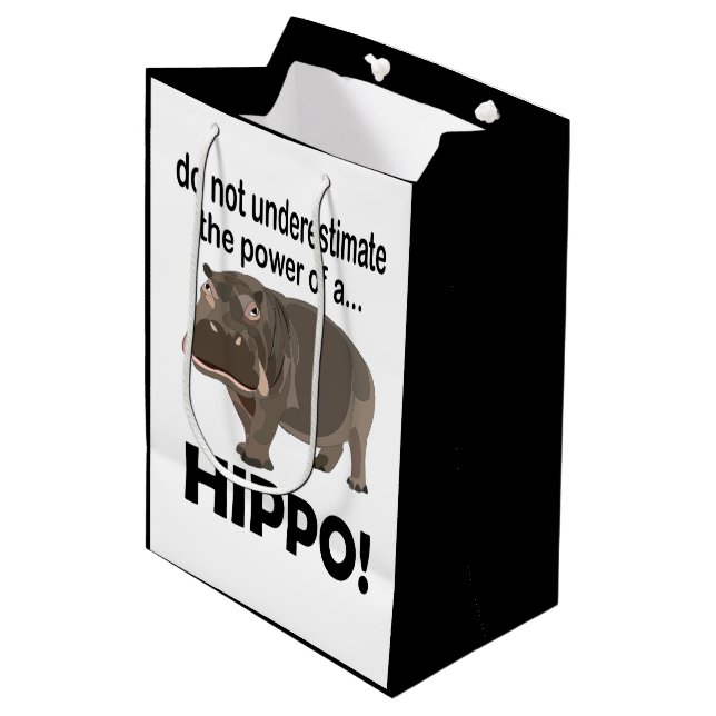 Hippopotamus Animal Funny Hippo  Medium Gift Bag (Front Angled)