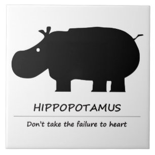 hippopotamus ceramic tile