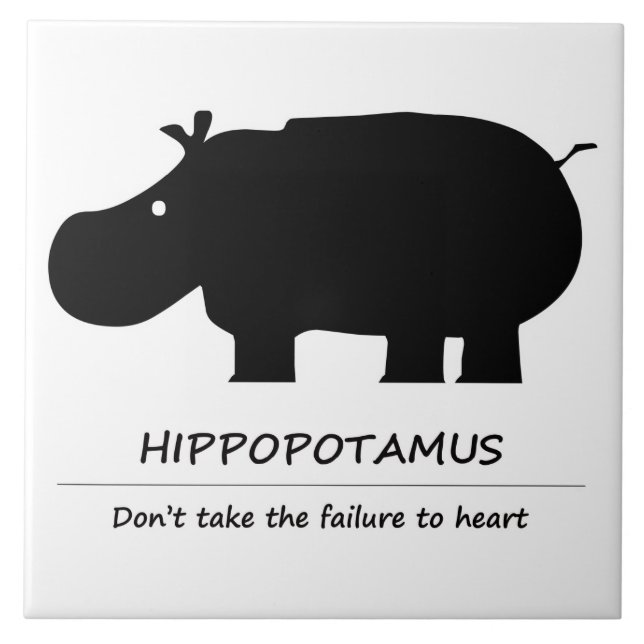 hippopotamus ceramic tile (Front)