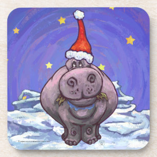 Hippopotamus Christmas Coaster