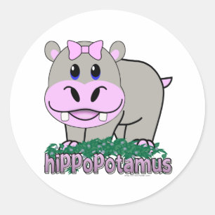 Hippopotamus Classic Round Sticker