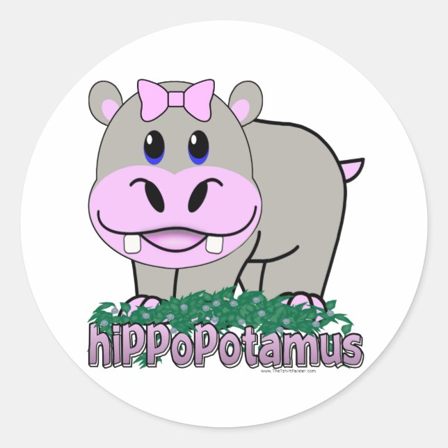 Hippopotamus Classic Round Sticker (Front)