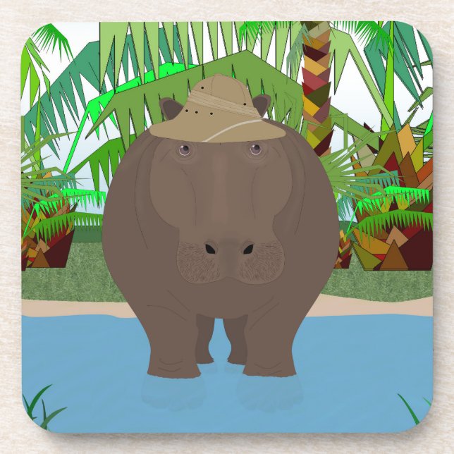 Hippopotamus Coaster Set (Front)