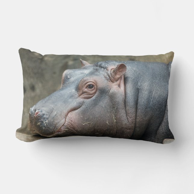 Hippopotamus custom throw pillow (Front)