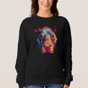 Hippopotamus Cute Hippo Geometric Zoo Animal 1 Sweatshirt