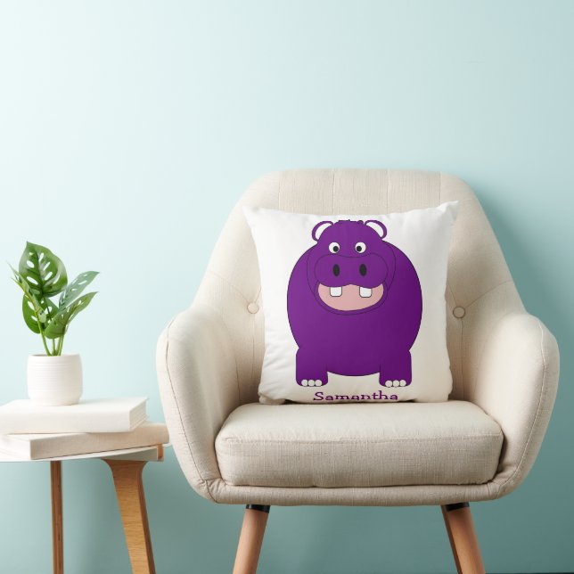 Hippopotamus Design Personalised Cushion (Chair)