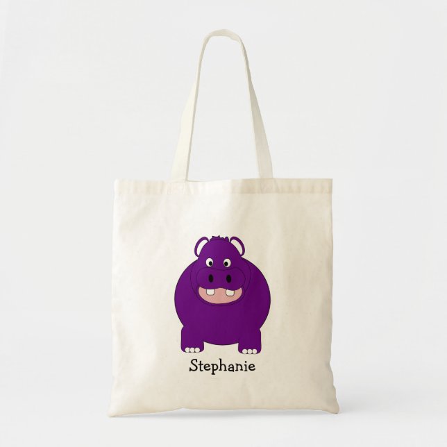 Hippopotamus Design Personalised  Tote Bag (Front)