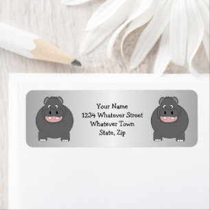 Hippopotamus Design Return Address Label