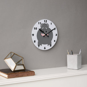 Hippopotamus Design Round Clock