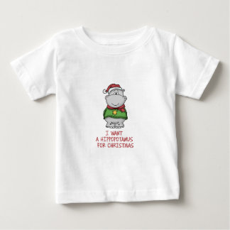Hippopotamus for Christmas - Cute Hippo Design Baby T-Shirt