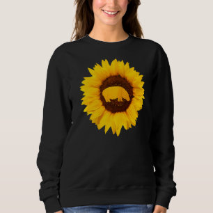 Hippopotamus Gift For Women Men Horse River Sunflo Sweatshirt