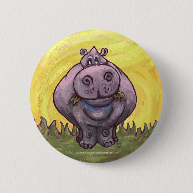 Hippopotamus Gifts & Accessories 6 Cm Round Badge (Front)