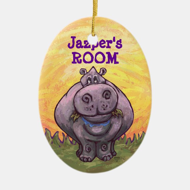 Hippopotamus Gifts & Accessories Ceramic Ornament (Front)