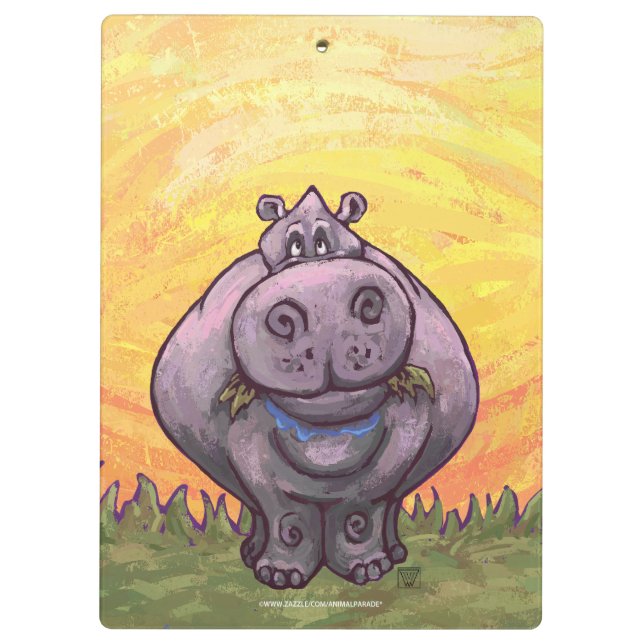 Hippopotamus Gifts & Accessories Clipboard (Back)