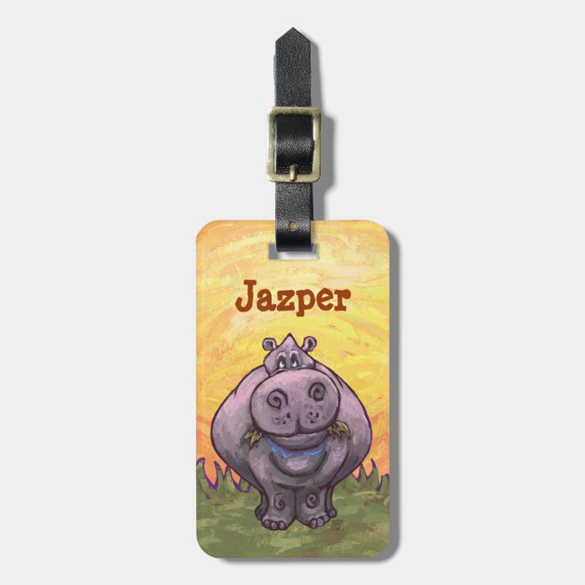 Hippopotamus Gifts & Accessories Luggage Tag (Front Vertical)
