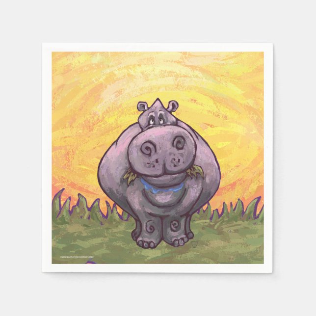 Hippopotamus Gifts & Accessories Napkin (Front)