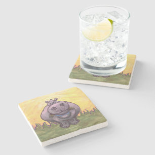 Hippopotamus Gifts & Accessories Stone Coaster