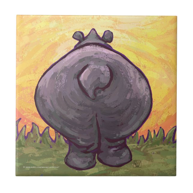 Hippopotamus Gifts & Accessories Tile (Front)