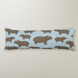 Hippopotamus Hippo Pattern  Body Cushion