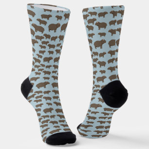 Hippopotamus Hippo Pattern Socks