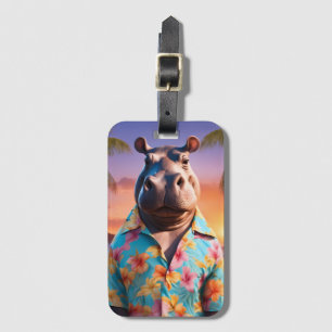 Hippopotamus Holiday Luggage Tag