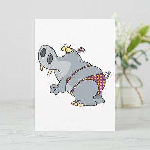 Hippopotamus In A Bikini Invitation