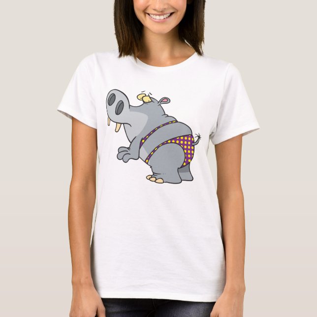 Hippopotamus In A Bikini T-Shirt (Front)