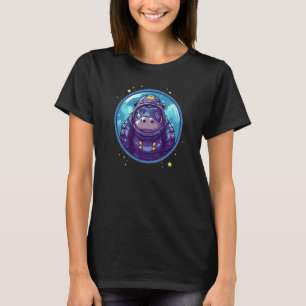 Hippopotamus In Space Cute Hippo Safari Animal T-Shirt