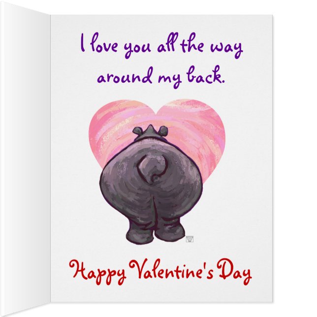 Hippopotamus Large Valentine's Day (Inside (Right))