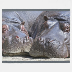 Hippopotamus on Large Fleece Blanket