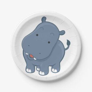 Hippopotamus Paper Plate
