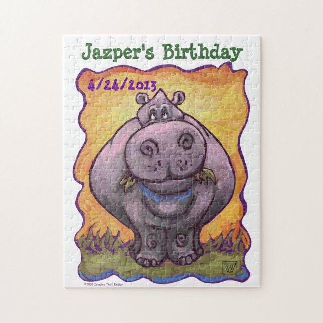 Hippopotamus Party Centre Jigsaw Puzzle (Vertical)