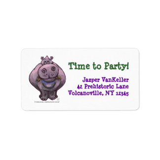 Hippopotamus Party Centre Label