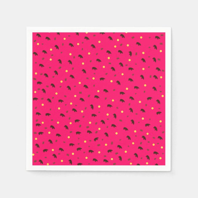 Hippopotamus pattern napkin (Front)