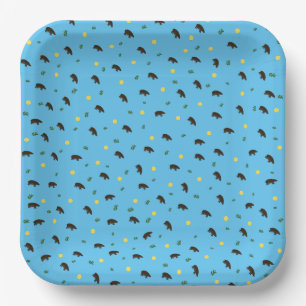 Hippopotamus pattern paper plate