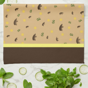 Hippopotamus pattern tea towel