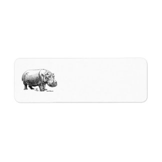 Hippopotamus Return Address Label