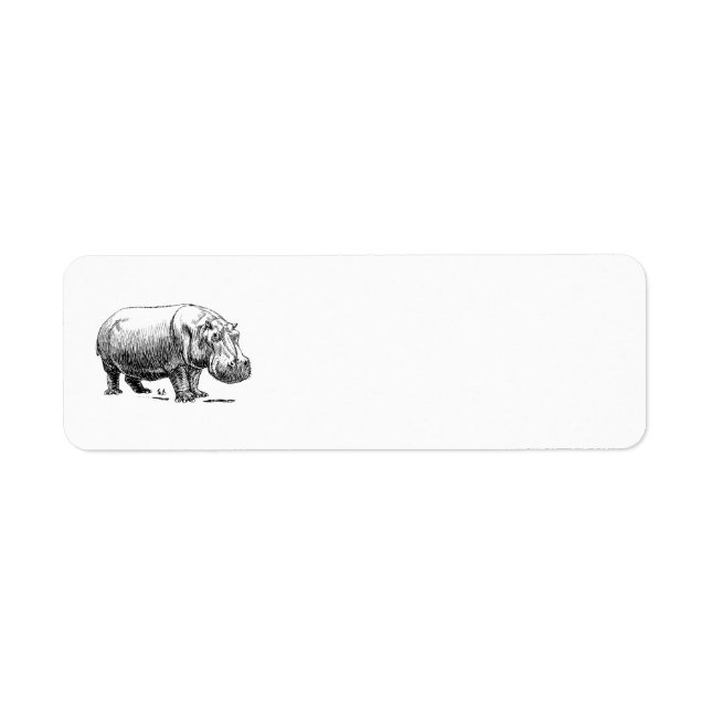 Hippopotamus Return Address Label (Front)