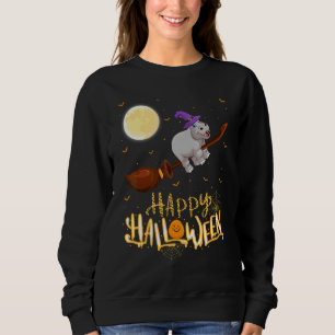 Hippopotamus Ride Witch Shotgun Hippopotamus Hallo Sweatshirt
