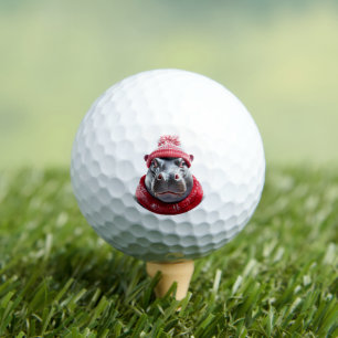 Hippopotamus Scarf and Beany Golf Balls