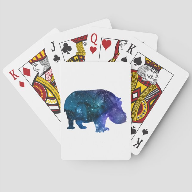 Hippopotamus Silhouette Playing Cards (Back)