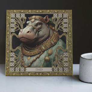 Hippopotamus Spirit Personalizable Name Ceramic Tile