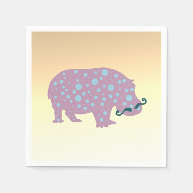 Hippopotamus  Standard Cocktail Paper Napkins (Front)