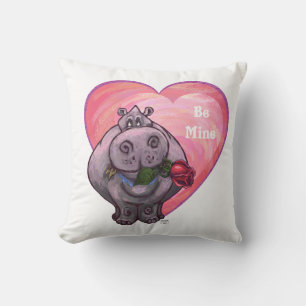 Hippopotamus Valentine's Day Cushion