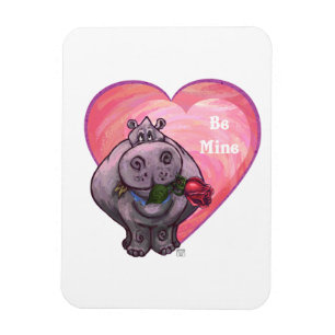 Hippopotamus Valentine's Day Magnet