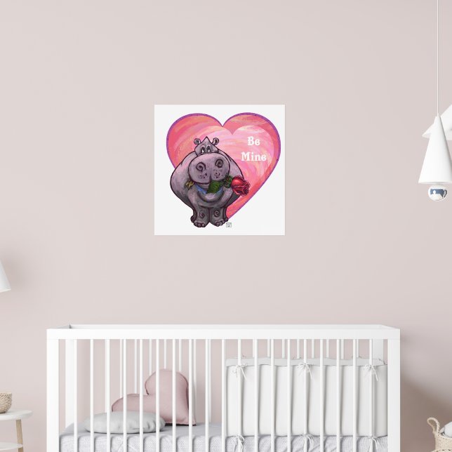 Hippopotamus Valentine's Day Poster (Nursery 2)