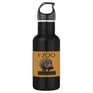 Hippopotamus vintage hippo zoo poster wpa  532 ml water bottle