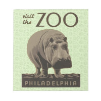 Hippopotamus vintage hippo zoo poster wpa