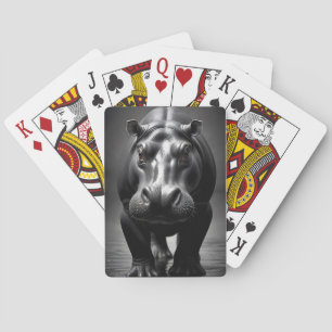 Hippopotamus Wildlife Majestic Nature Life Poster Playing Cards